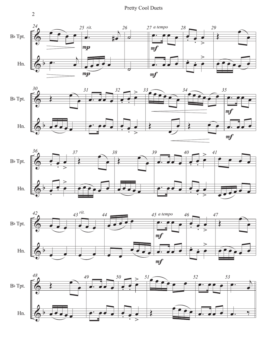 Pretty Cool Duets for Trumpet and French Horn Brass Duet scores gallery preview page 4