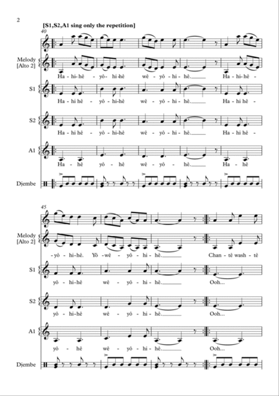 Lakota Lullaby SSA scores gallery preview page 2
