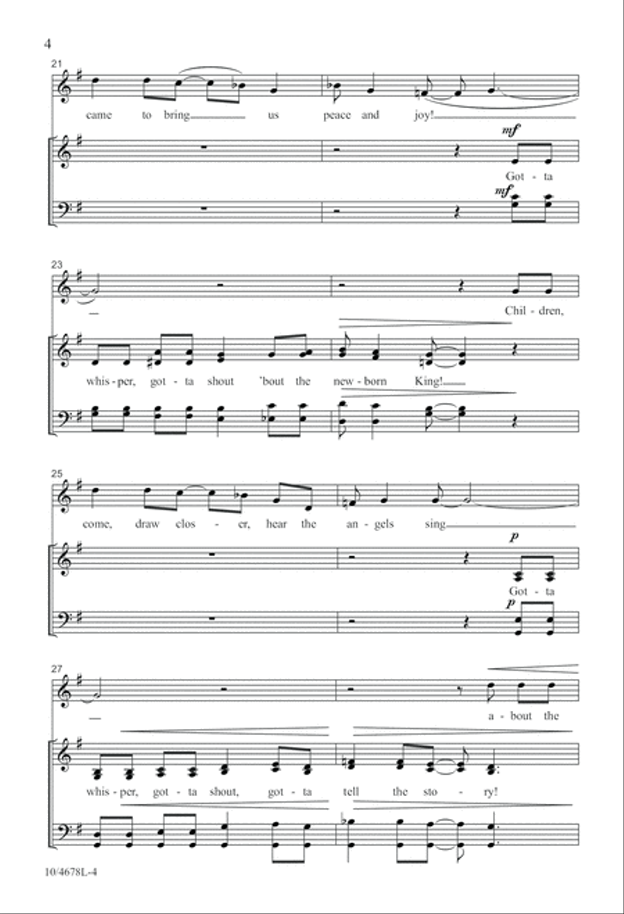 Gotta Whisper, Gotta Shout! 4-Part scores gallery preview page 4