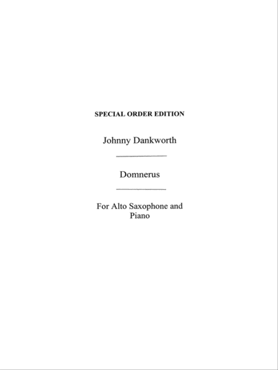 Dankworth, J Domnerus Alto Piano Solo scores gallery preview page 1