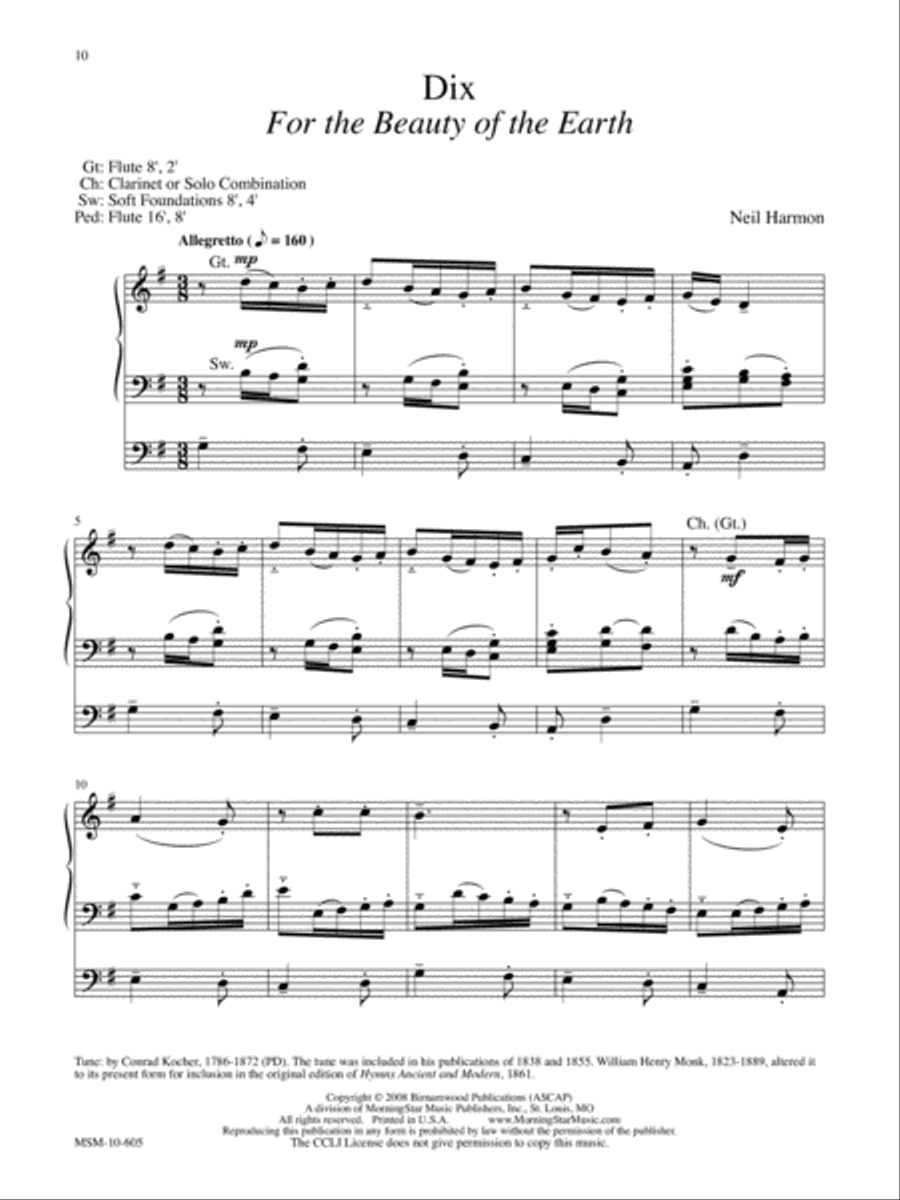 We Gather Together Four Thanksgiving Hymn Settings for Organ Organ Solo scores gallery preview page 5