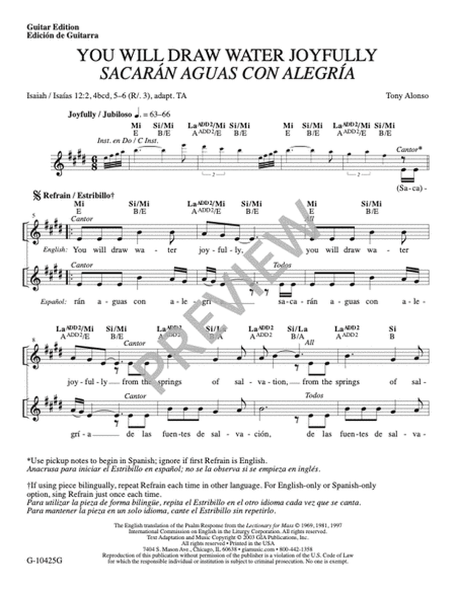 You Will Draw Water Joyfully / Sacarán Aguas con Alegría - Guitar edition
