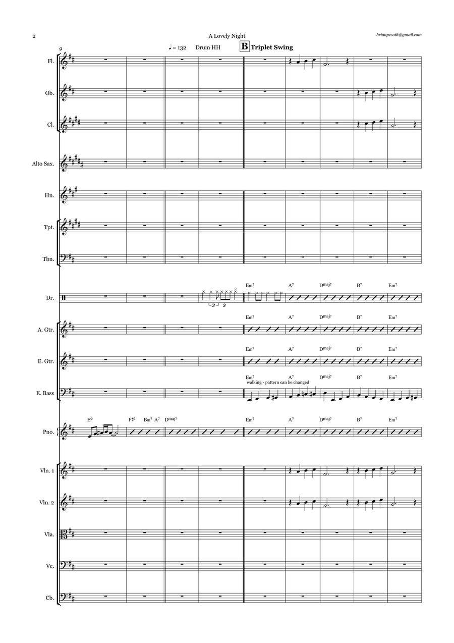 A Lovely Night Large Ensemble scores gallery preview page 2