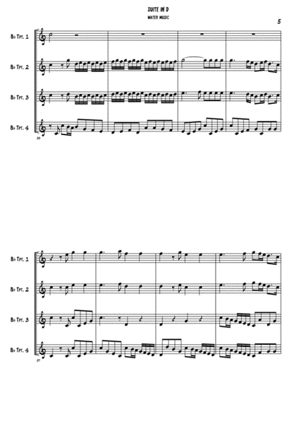 Handel's water music - 1st movement for Trumpet/Brass quartet image number null