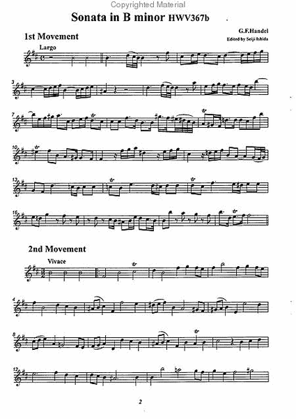 Flute Sonata in B minor HWV367b image number null
