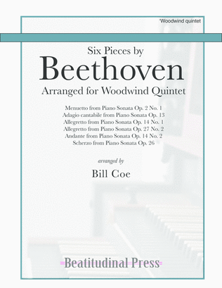 Book cover for Beethoven Six Pieces for Woodwind Quintet scores and parts