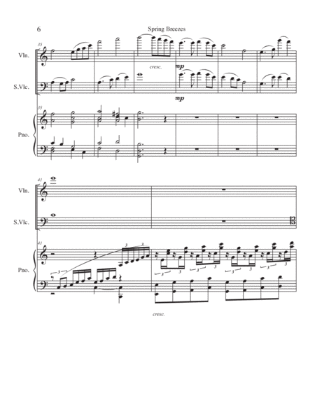 Spring Breezes (望春風) for piano trio (violin, cello and piano)