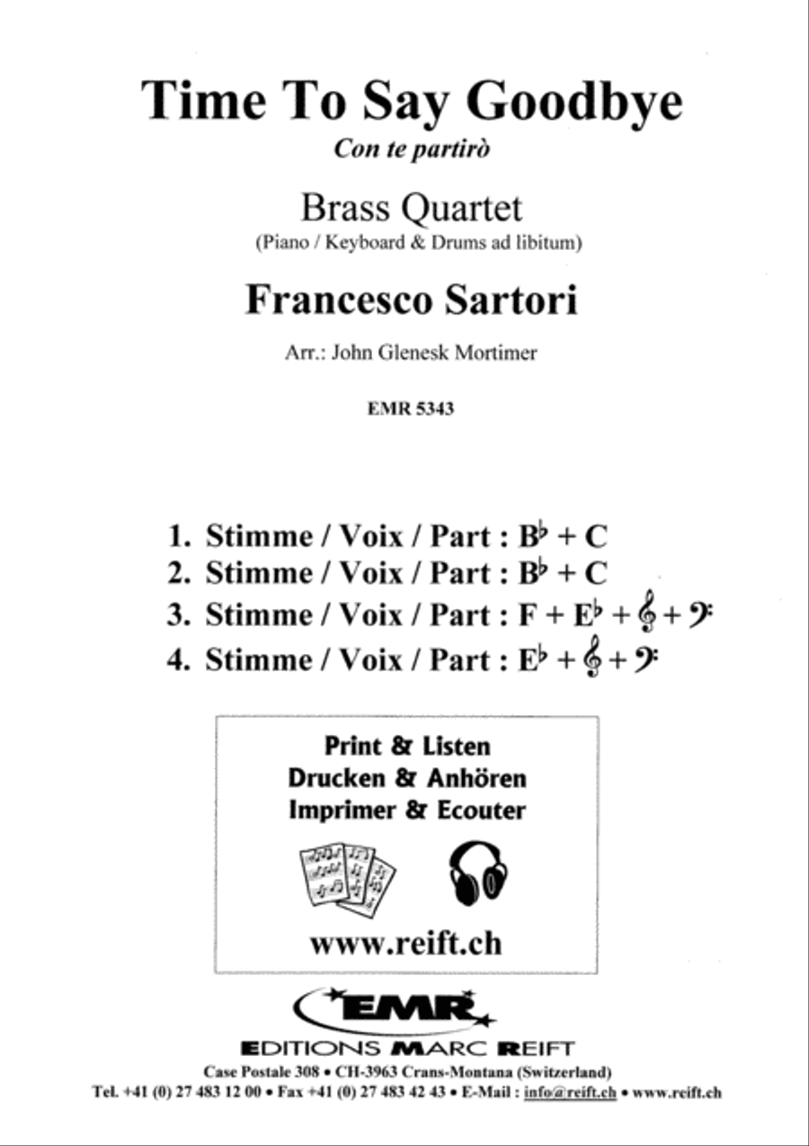 Time To Say Goodbye Time To Say Goodbye Brass Ensemble scores gallery preview page 2