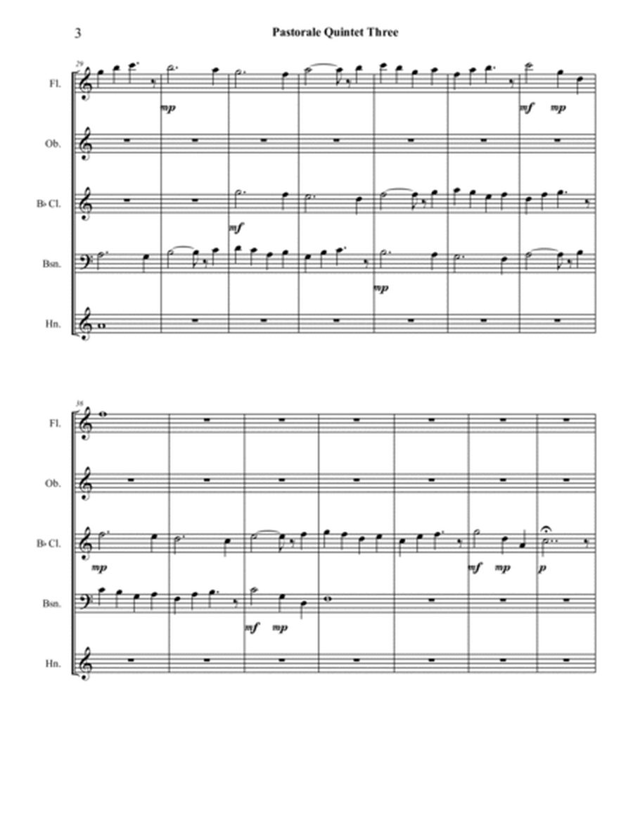 Pastorale Quintet Three (Opus 399) - Score Only image number null