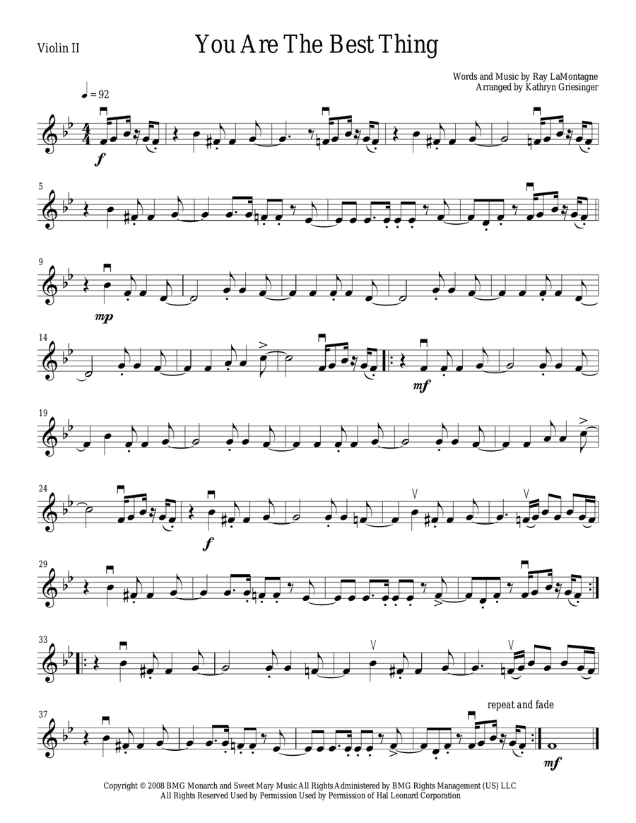 You Are The Best Thing You Are The Best Thing String Quartet scores gallery preview page 2
