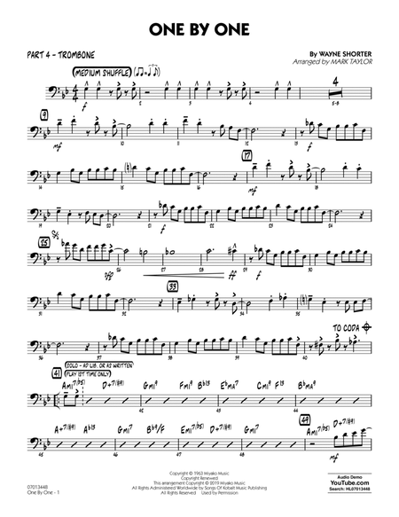 One by One (arr. Mark Taylor) - Part 4 - Trombone