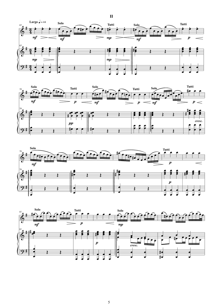 Vivaldi - Violin Concerto in G major RV 310 Op.3 No.3 for Violin and Piano Violin Solo scores gallery preview page 5