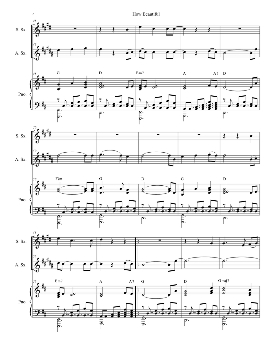 How Beautiful Woodwind Duet scores gallery preview page 4