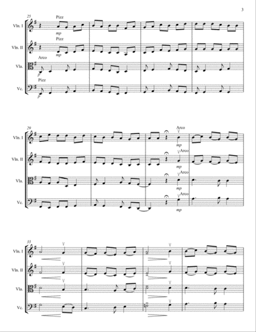 PRÉLUDE #2 - Quand on n'a que la vie String Quartet scores gallery preview page 3