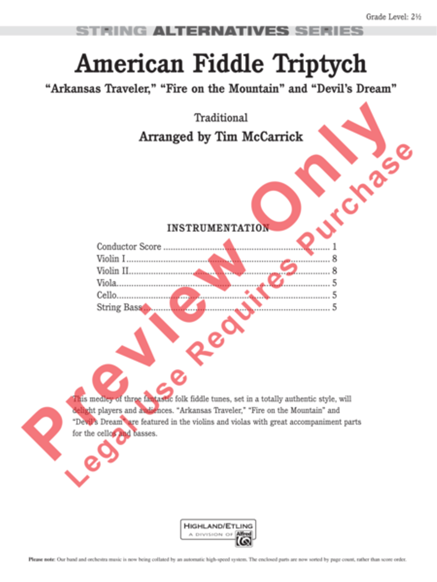 American Fiddle Triptych String Orchestra scores gallery preview page 2