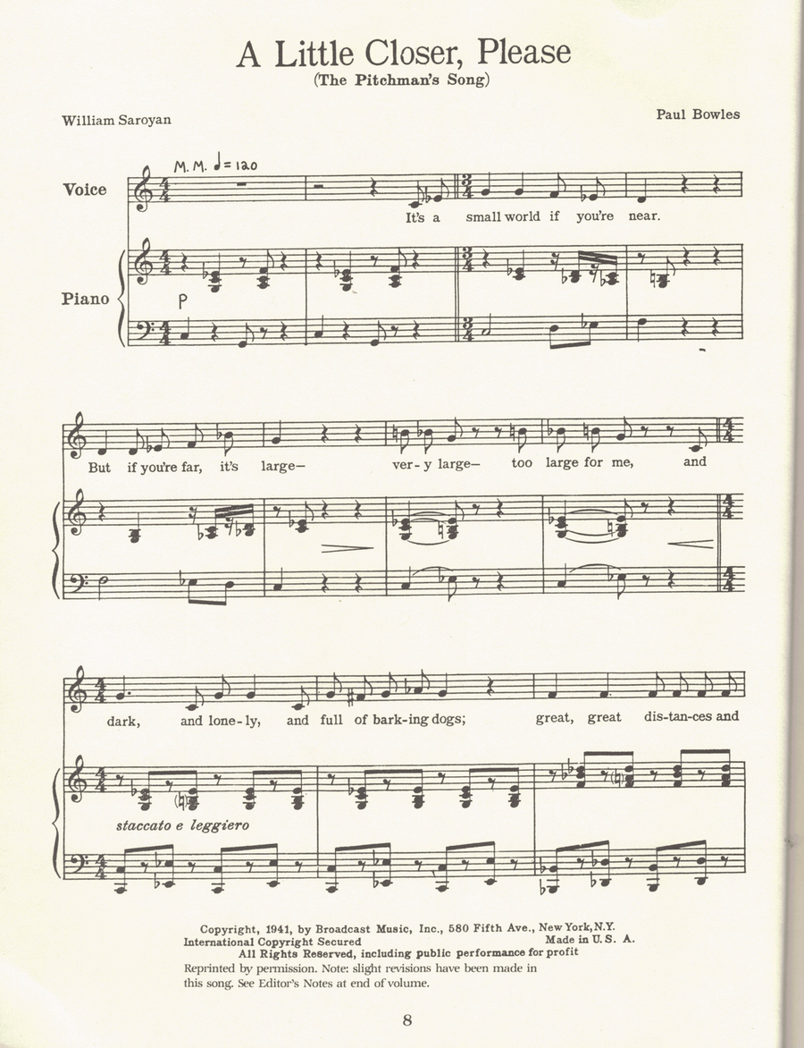 A Little Closer Please Piano, Vocal scores gallery preview page 1