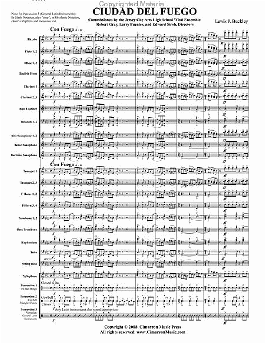 Ciudad del Fuego Ciudad del Fuego Concert Band scores gallery preview page 2