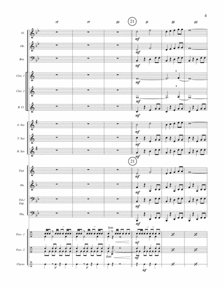 LATIN LULLABY (beginner concert band - very easy - score, parts, and license to photocopy) image number null