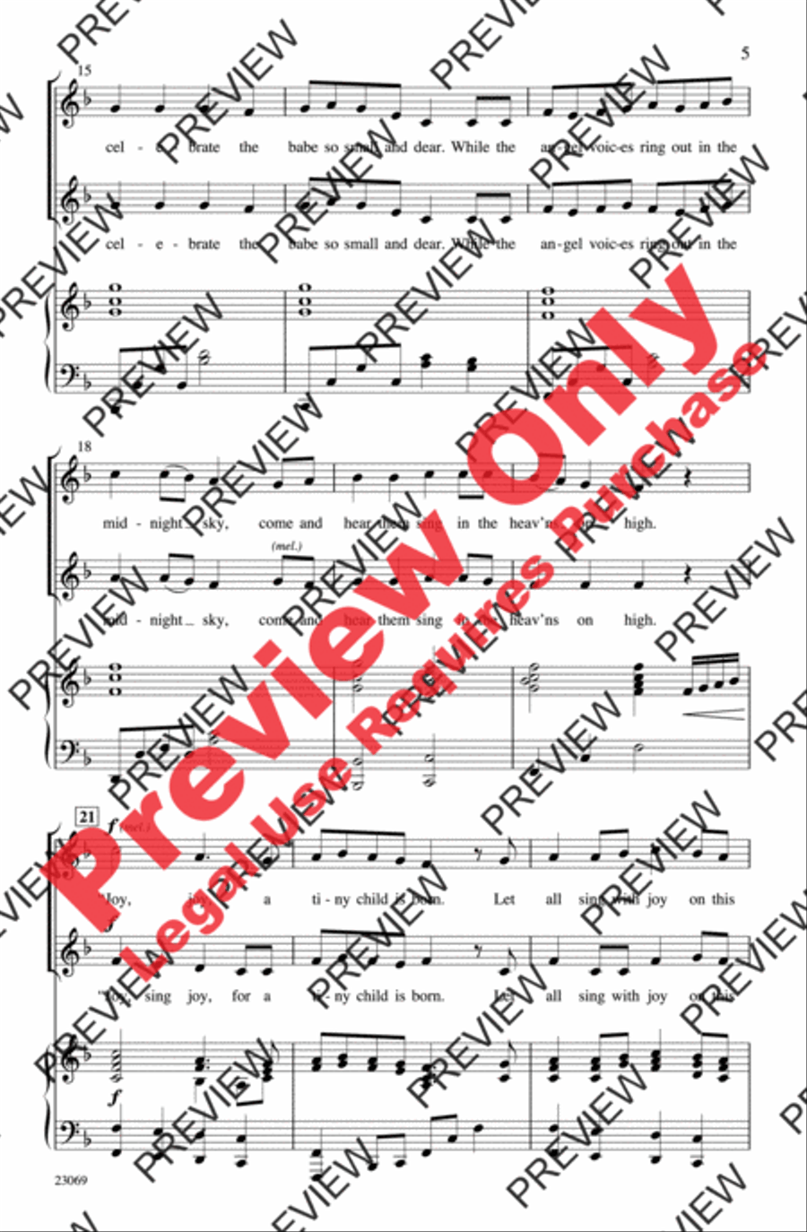 Simple Joy (Simple Gifts / Joy to the World) 2-Part scores gallery preview page 4