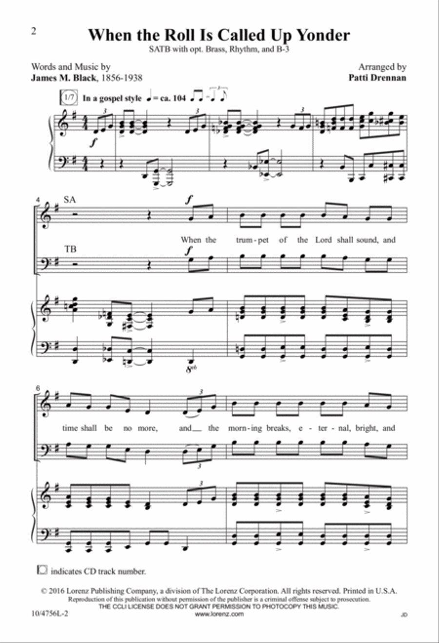When the Roll Is Called Up Yonder 4-Part scores gallery preview page 2