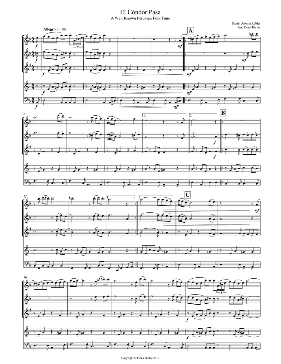 El Condor Pasa: Wind Quintet Woodwind Quintet scores gallery preview page 2