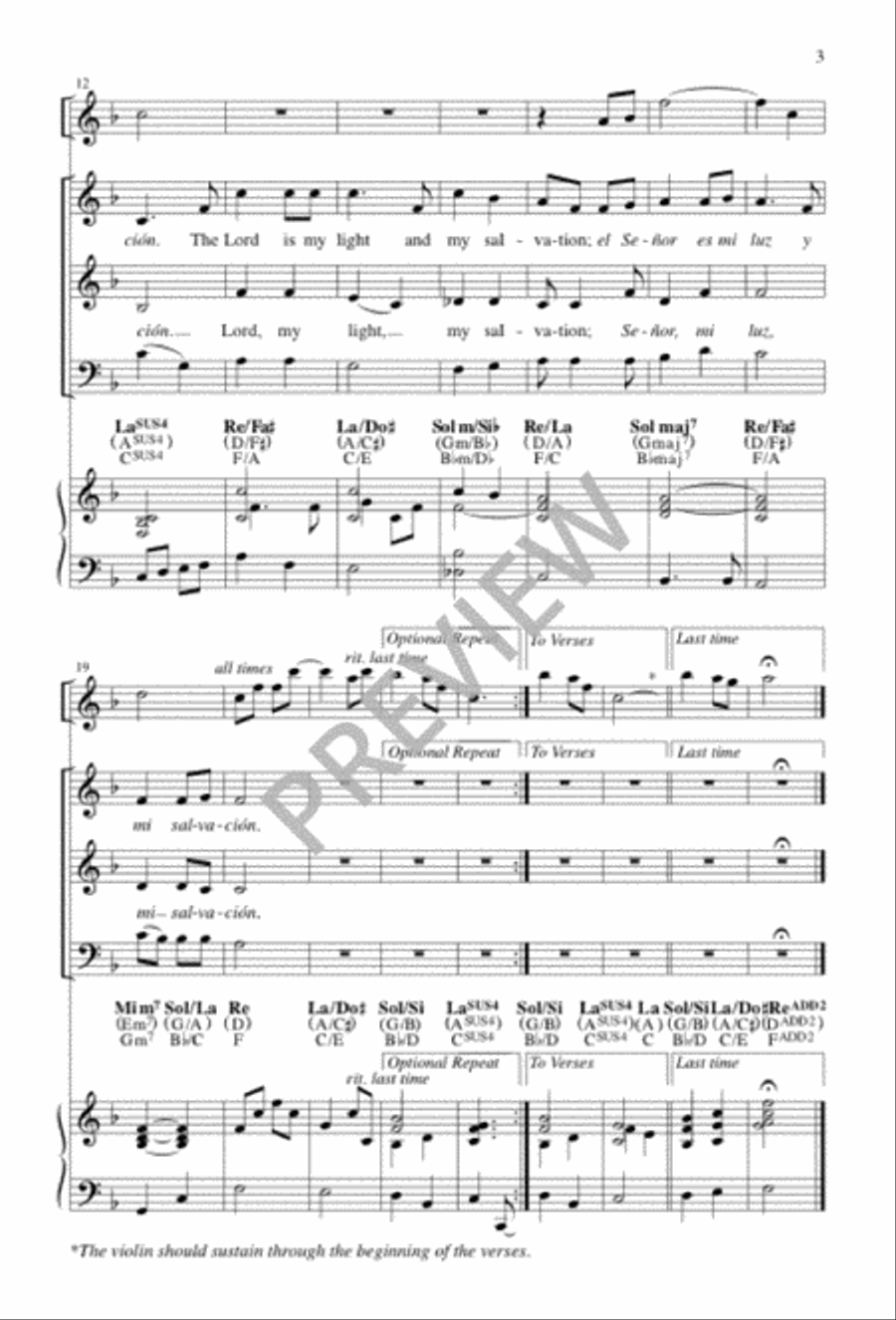 The Lord Is My Light / El Señor Es Mi Luz 3-Part scores gallery preview page 3
