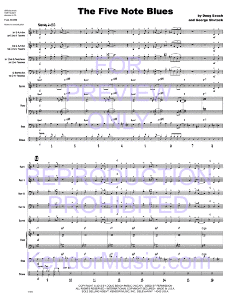 Five Note Blues, The Jazz Ensemble scores gallery preview page 2