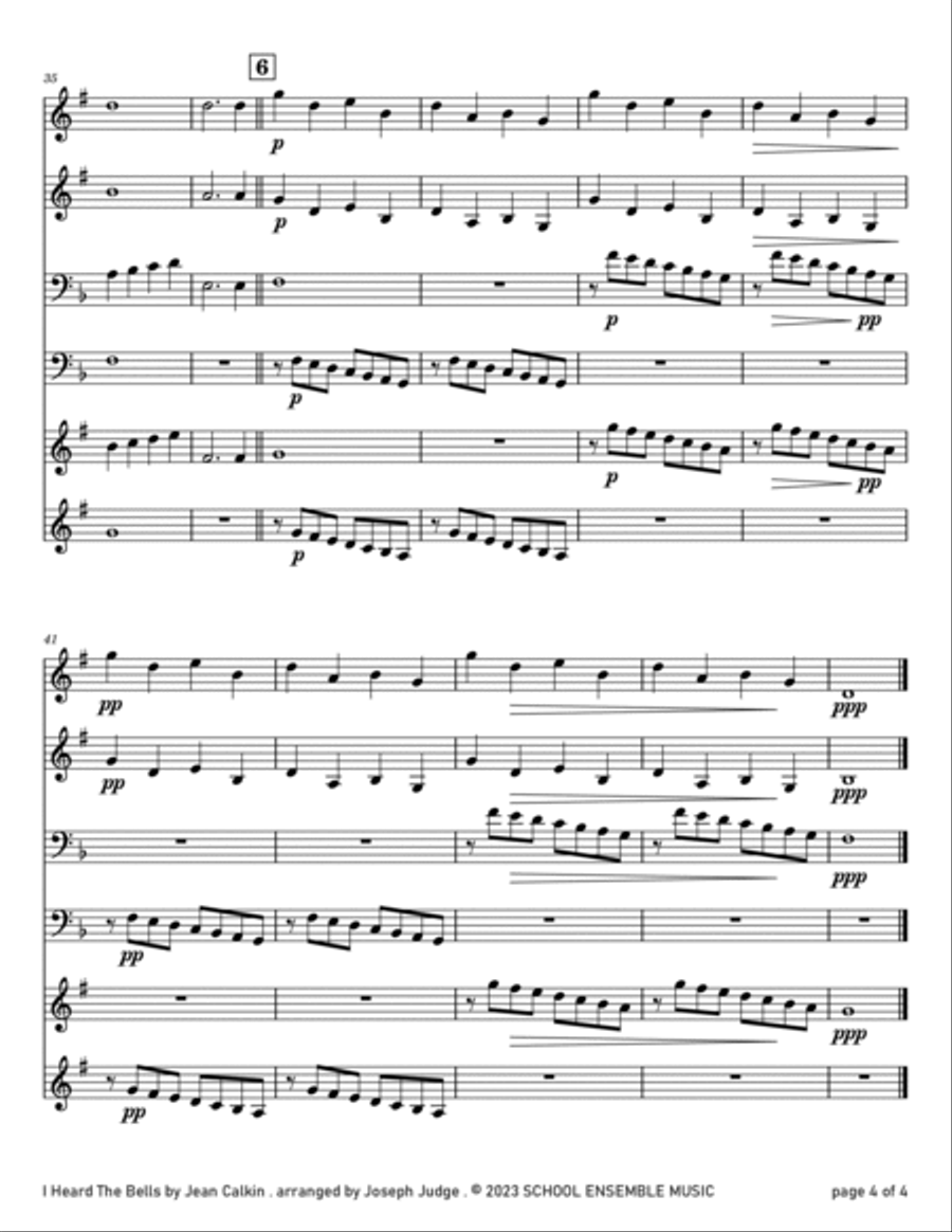 I Heard The Bells for Brass Quartet in Schools Brass Quartet scores gallery preview page 4