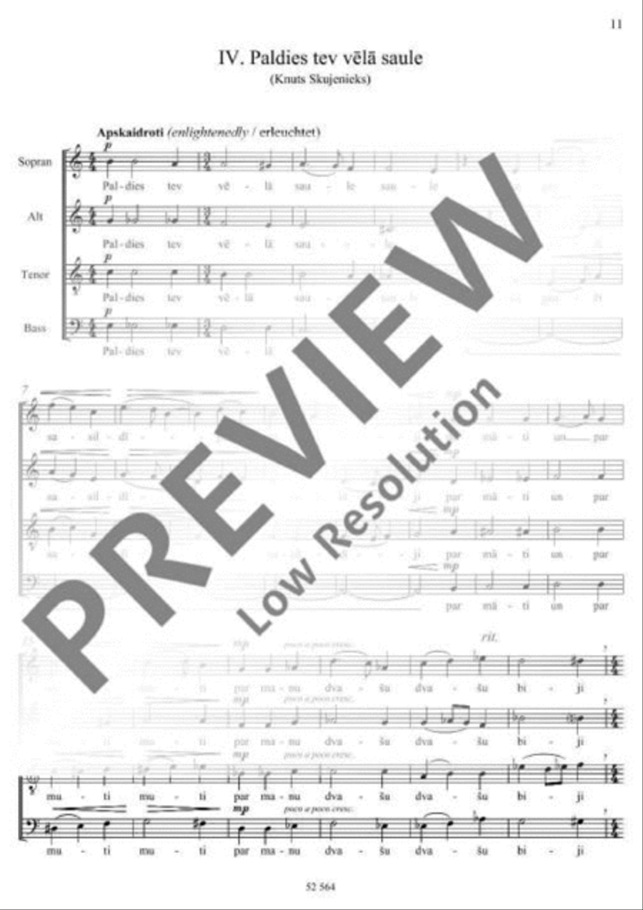 Klusās dziesmas 4-Part scores gallery preview page 12