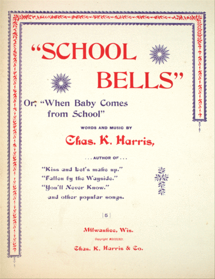 School Bells, or, When Baby Comes From School Voice scores gallery preview page 1