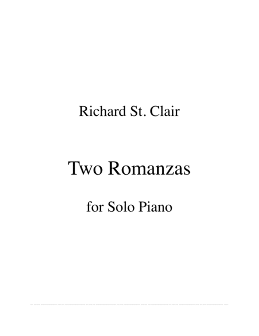 Two Romanzas for Solo Piano Piano Solo scores gallery preview page 1