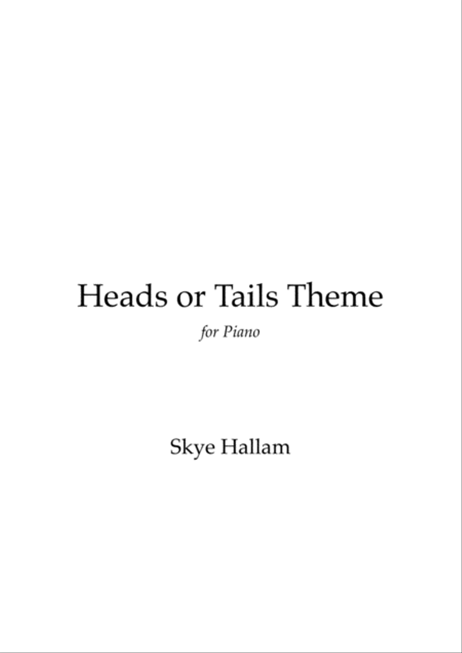 Heads or Tails Theme Piano Solo scores gallery preview page 1