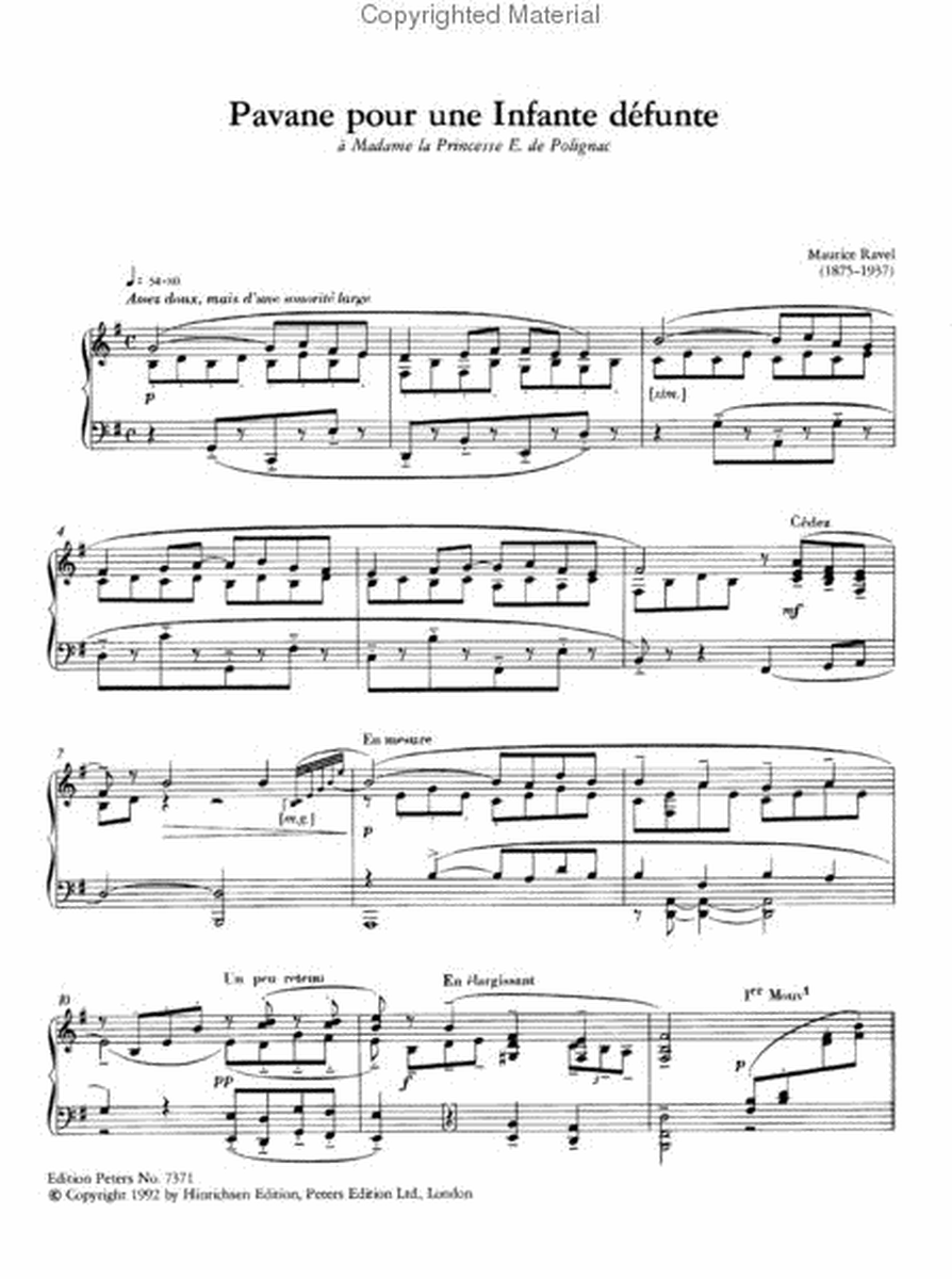 Pavane pour une Infante defunte (Pavane for a Dead Princess) - Solo Piano