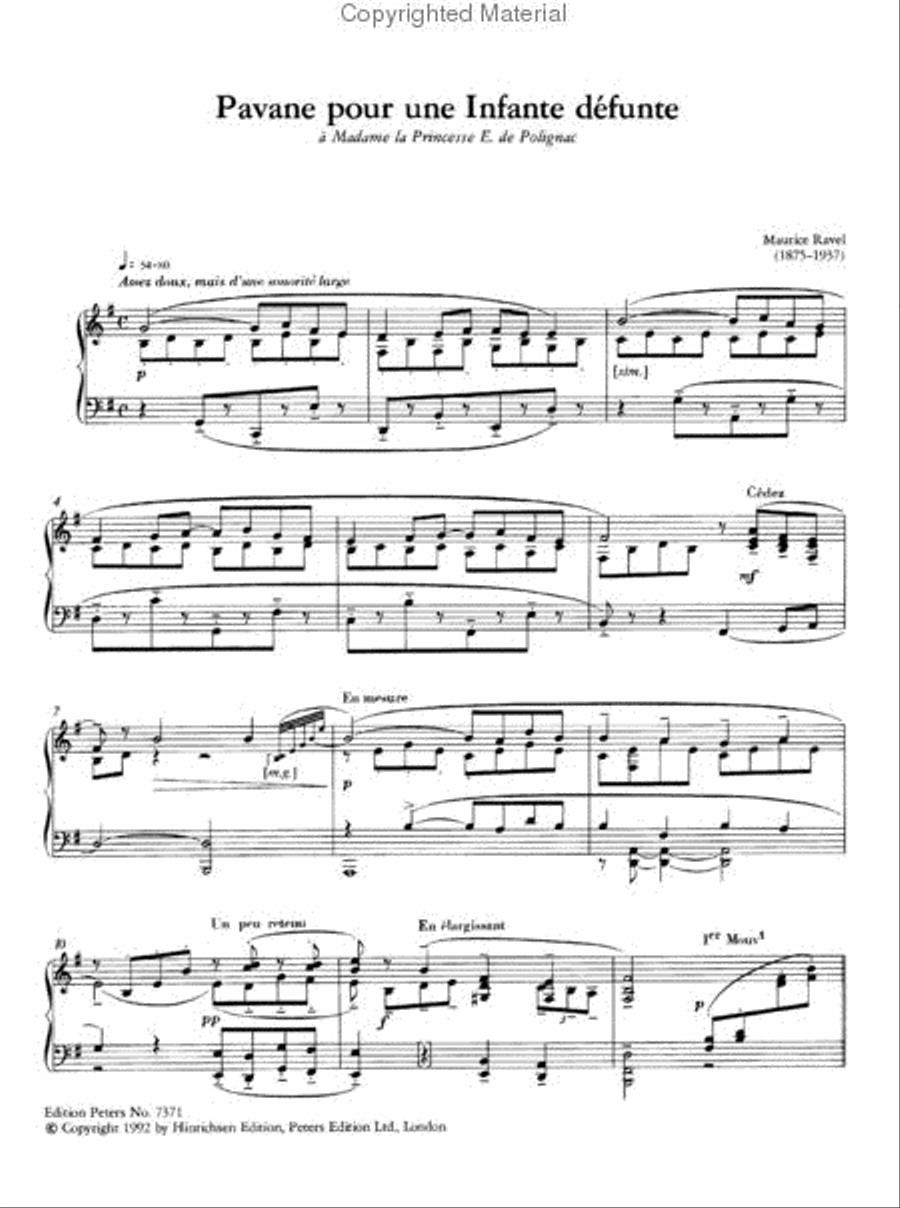 Pavane pour une Infante defunte (Pavane for a Dead Princess) - Solo Piano Piano Solo scores gallery preview page 2