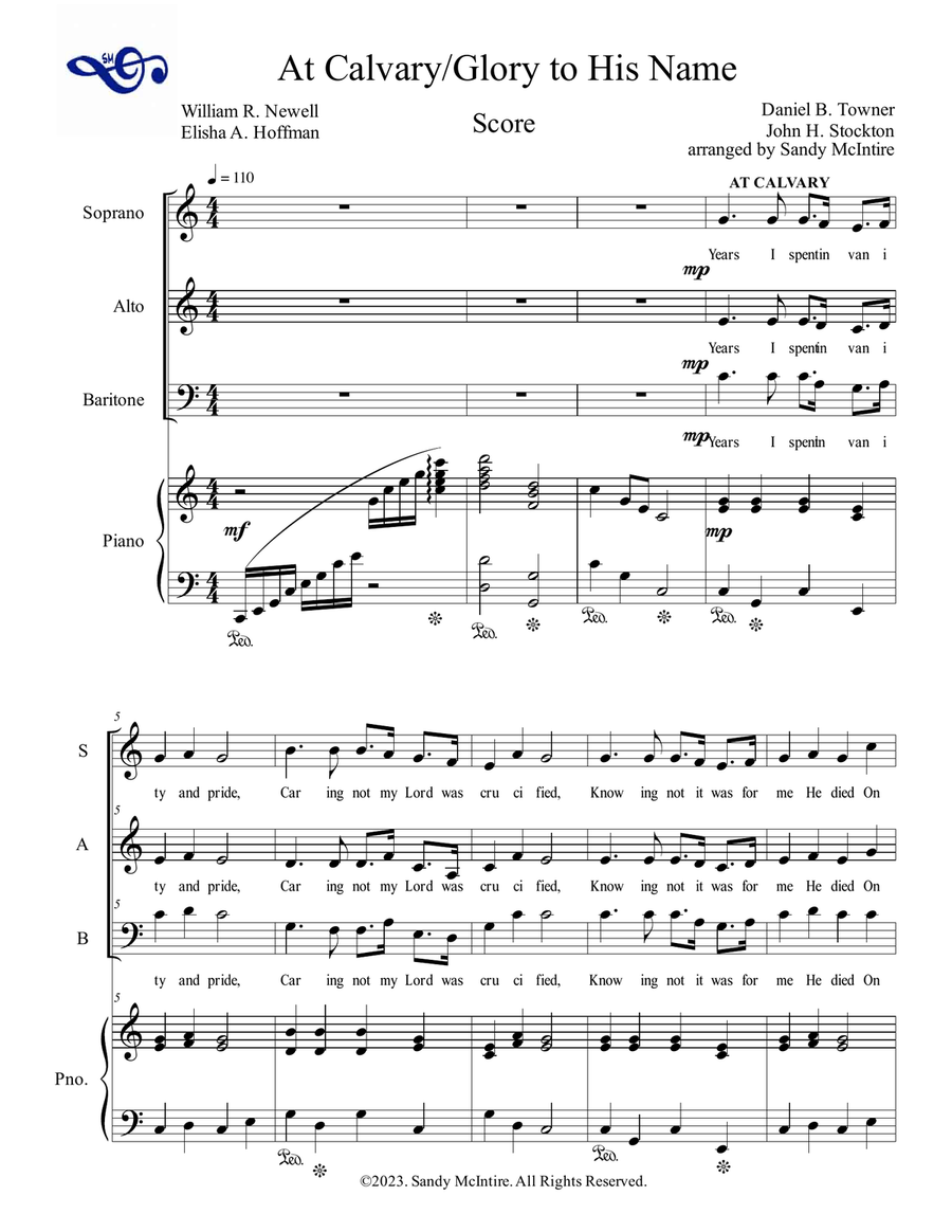 At Calvary and Glory to His Name - A Medley 3-Part scores gallery preview page 1