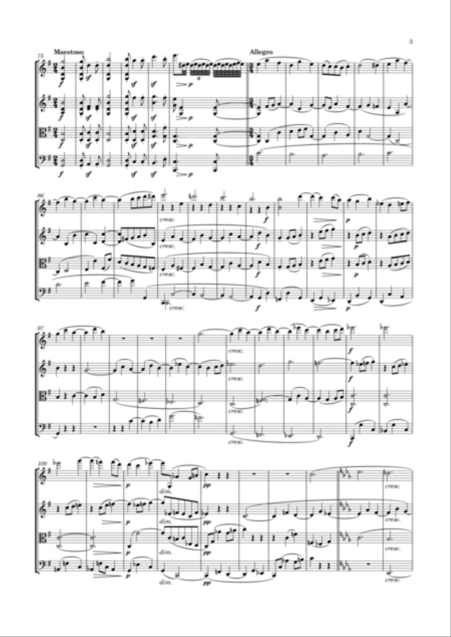 Beethoven - String Quartet No.12 in in E flat major, Op.127 String Quartet scores gallery preview page 4