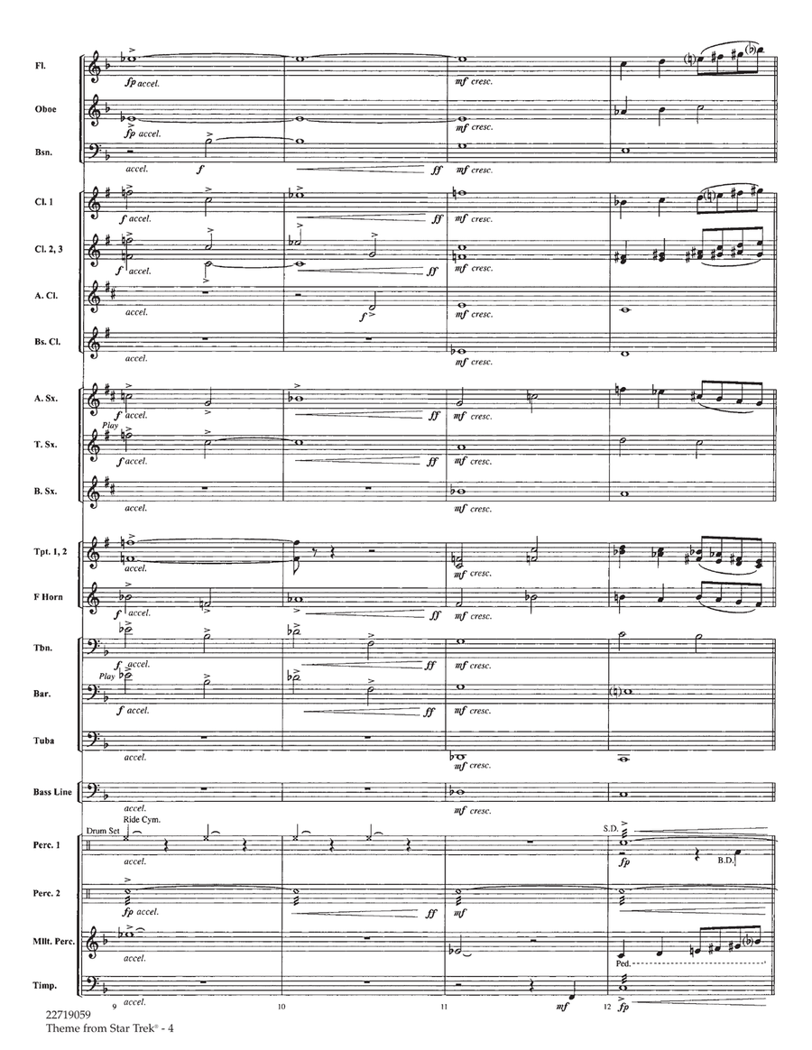 Theme from Star Trek (TV Series) - Full Score Concert Band scores gallery preview page 4