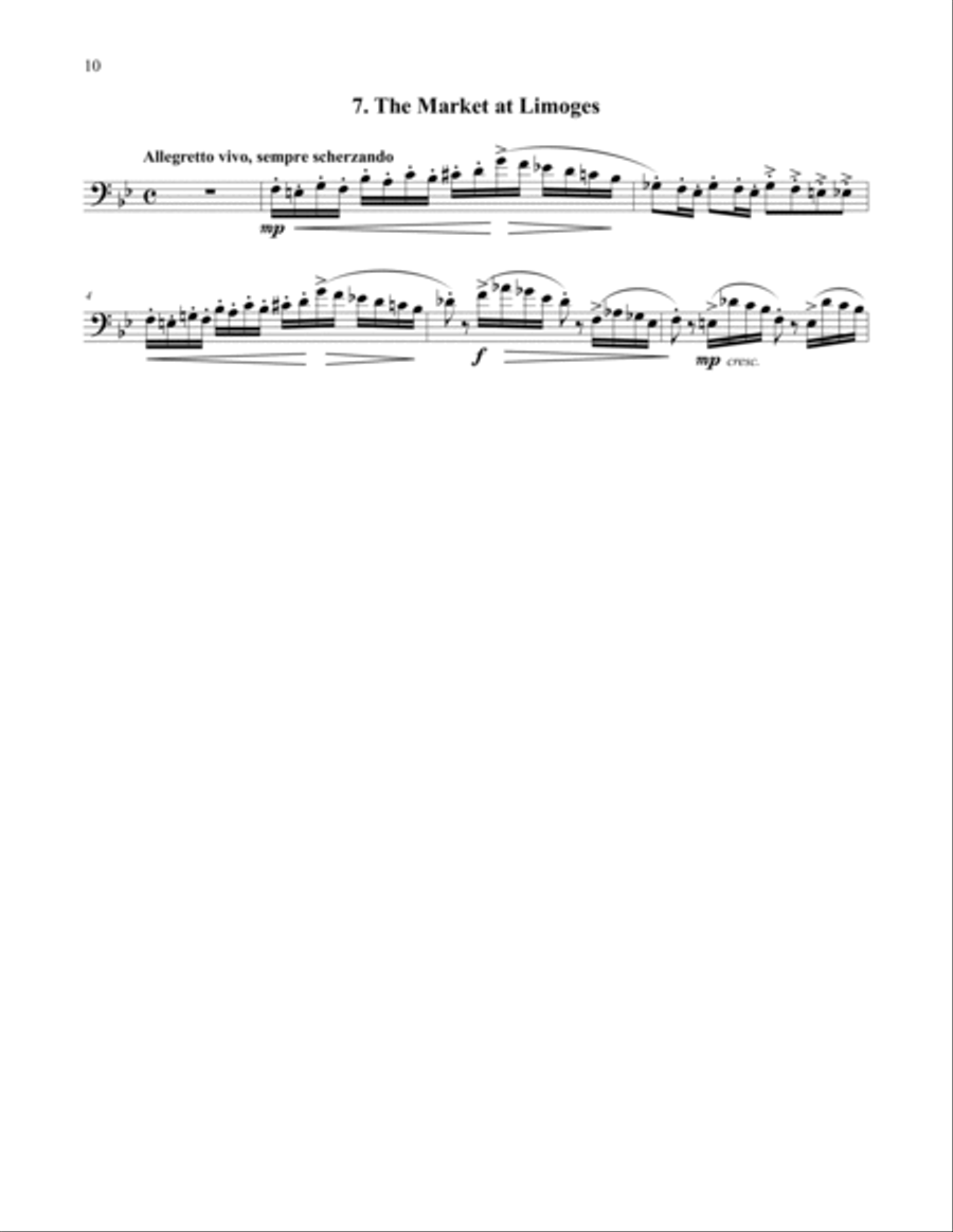 Pictures At An Exhibition for Tuba or Bass Trombone and Piano Bass Trombone scores gallery preview page 6