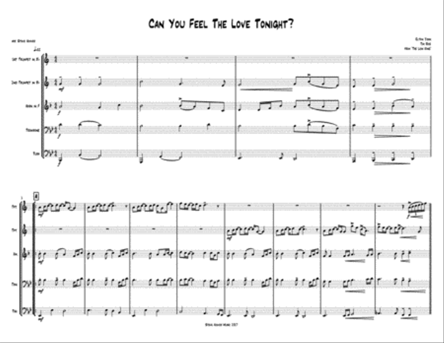 Can You Feel The Love Tonight Brass Ensemble scores gallery preview page 1