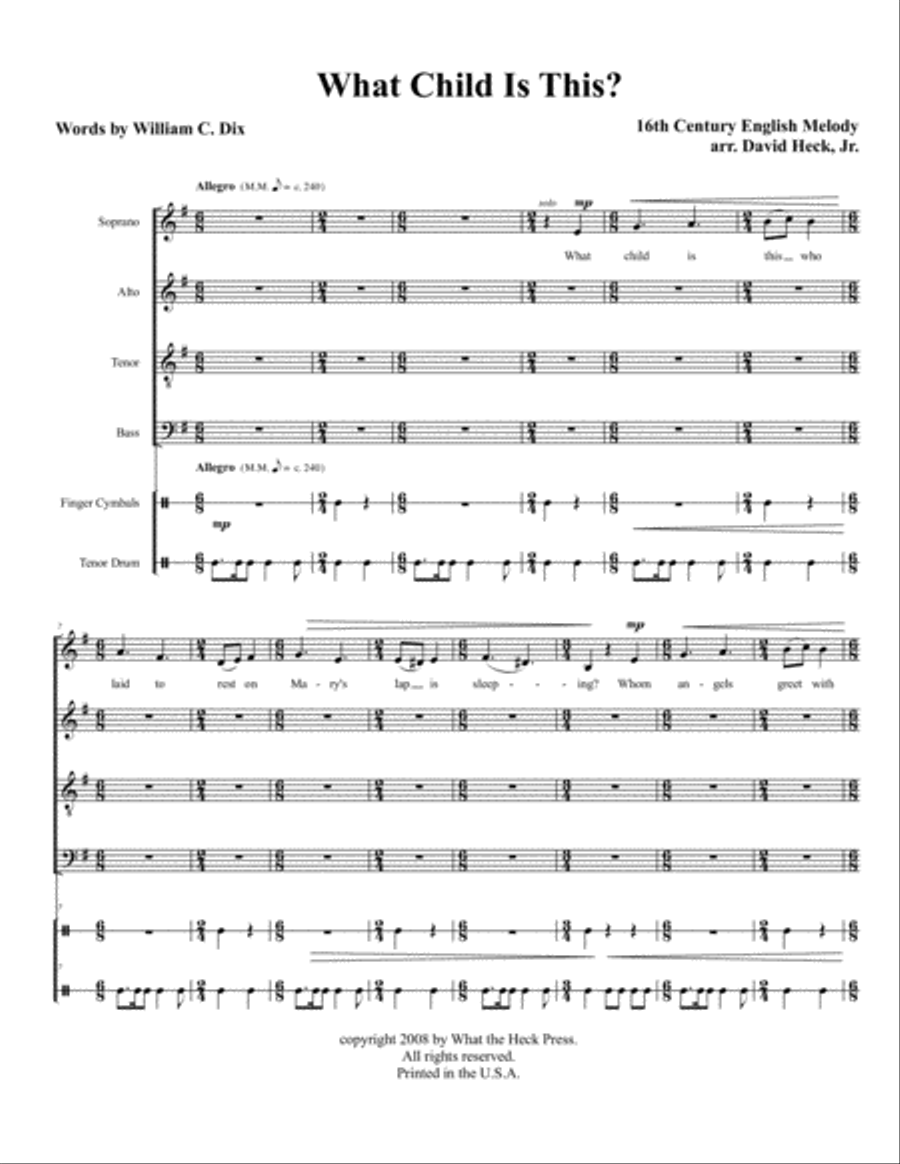 What Child Is This? 4-Part scores gallery preview page 1