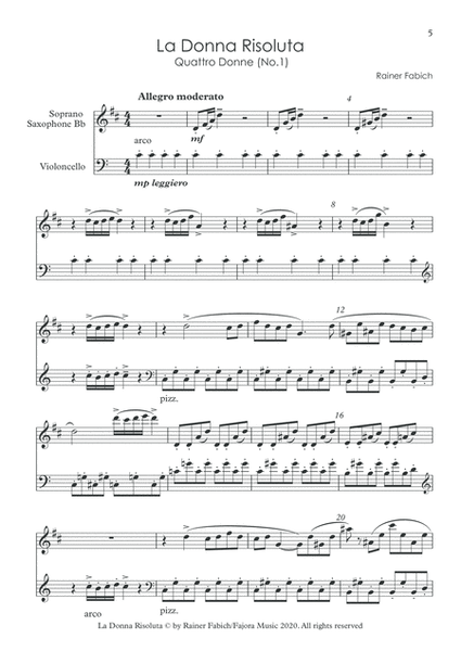QUATTRO DONNE (Four ladies) for Saxophone & Cello image number null