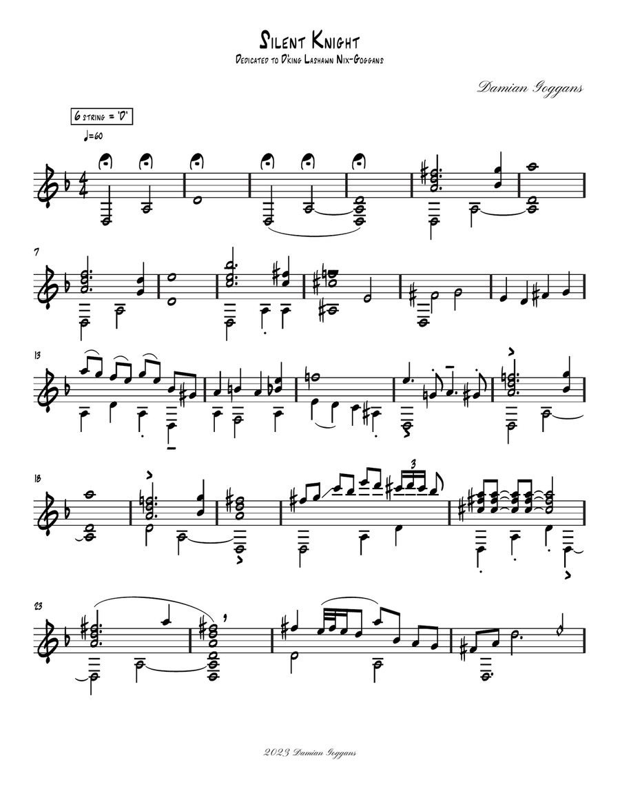 Silent Knight Acoustic Guitar scores gallery preview page 1