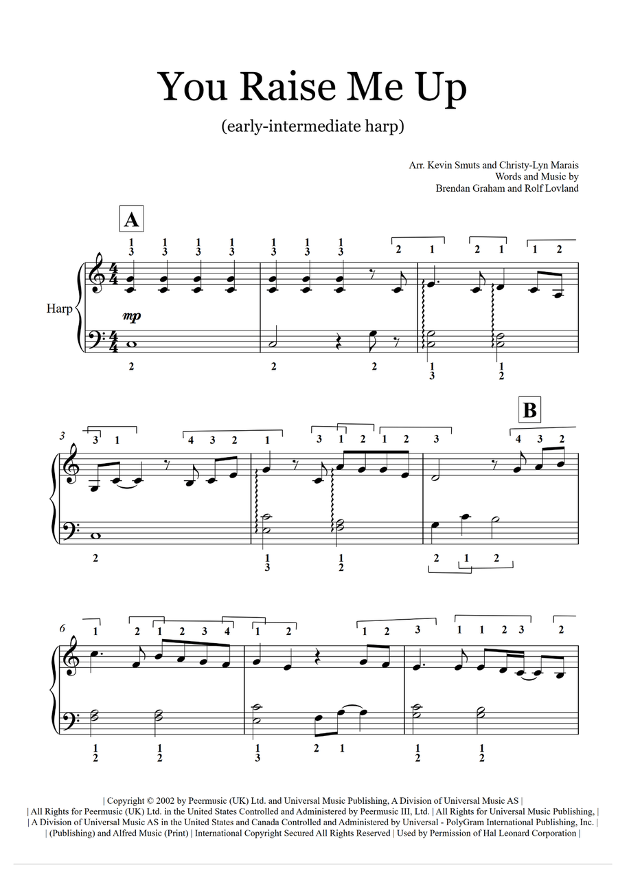 You Raise Me Up Harp scores gallery preview page 2