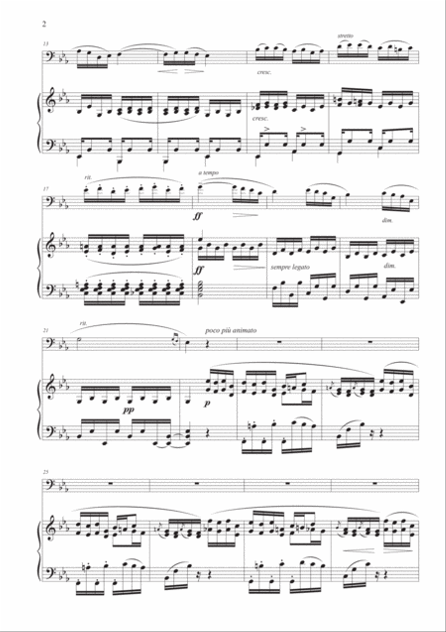 Etude Op. 10, No. 3 for Trombone (or Euphonium) and Piano Euphonium scores gallery preview page 3