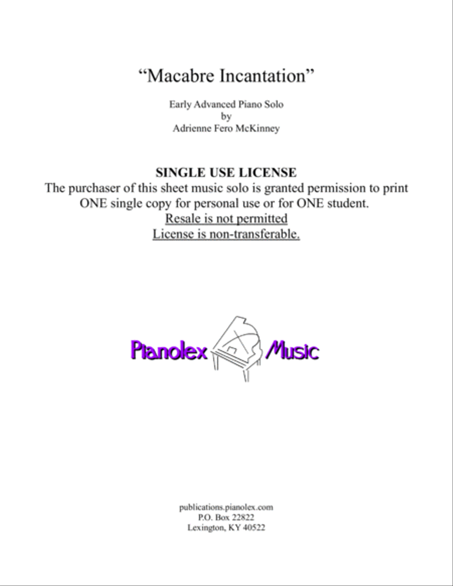Macabre Incantation - Advanced Piano Solo Piano Solo scores gallery preview page 2
