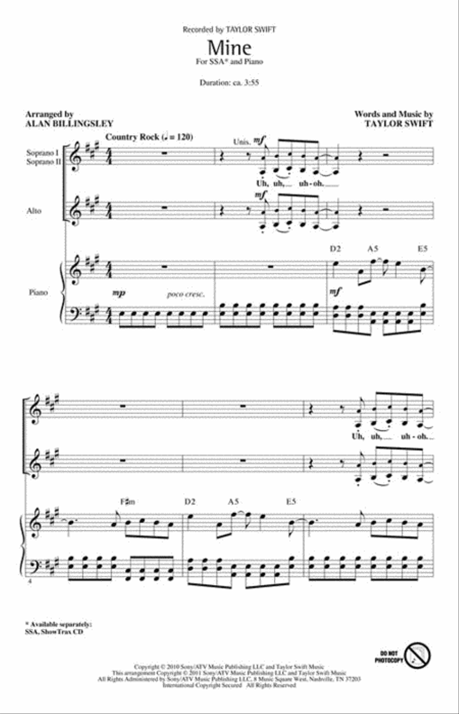 Mine Mine Choir scores gallery preview page 2