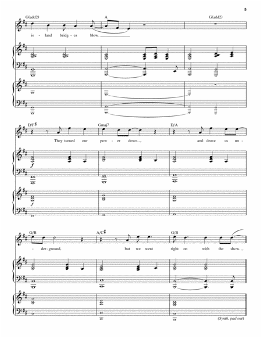 Miami 2017 (Seen The Lights Go Out On Broadway) Piano scores gallery preview page 5