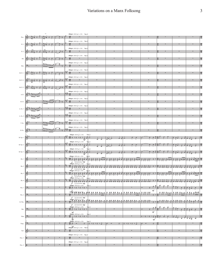 Variations on a Manx Folksong for Symphonic Band Concert Band scores gallery preview page 5