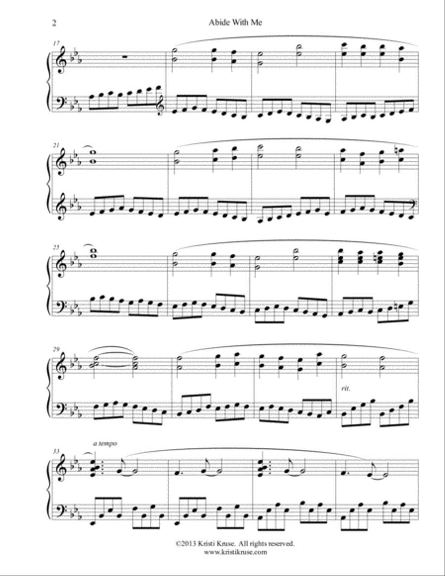 Abide With Me Piano Solo scores gallery preview page 3