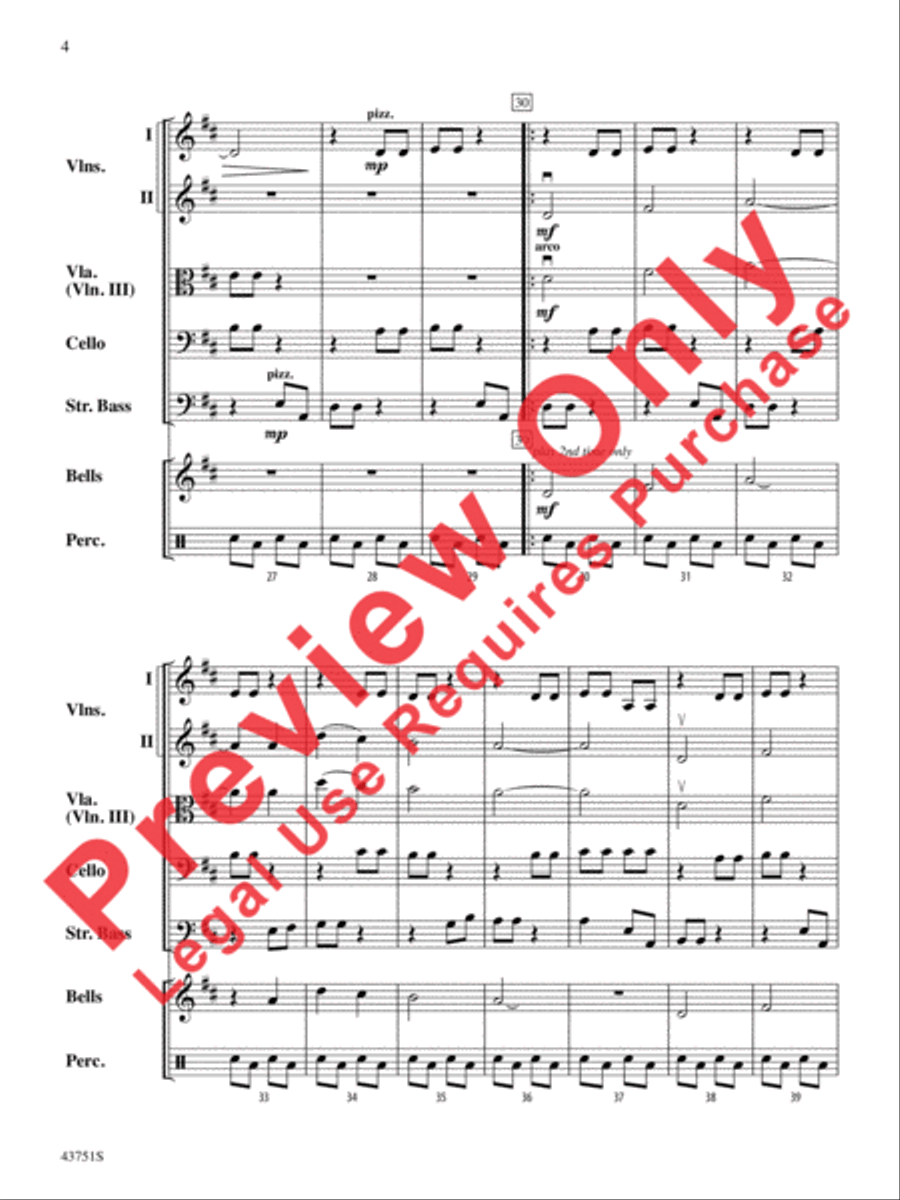 Sleigh Song String Orchestra scores gallery preview page 5